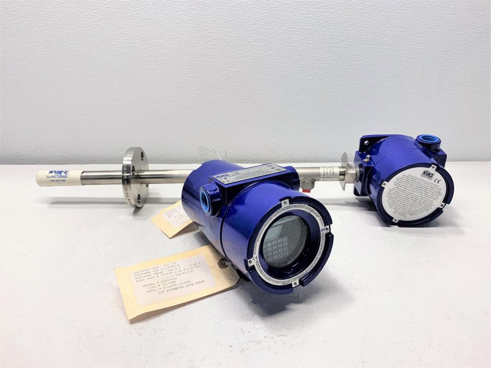 KURZ 1" 150# 316SS Flow Meter 454PFTB-16-HHT with Mass Flow Transmitter